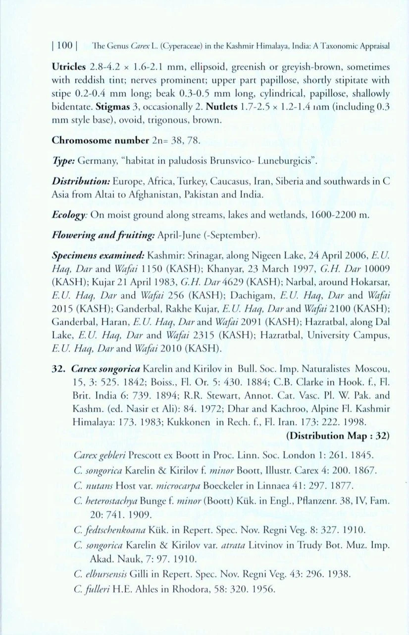 The Genus Carex L. (Cyperaceae) In The Kashmir Himalaya, India 4 The Genus Carex L. (Cyperaceae) In The Kashmir Himalaya, India - Image 4